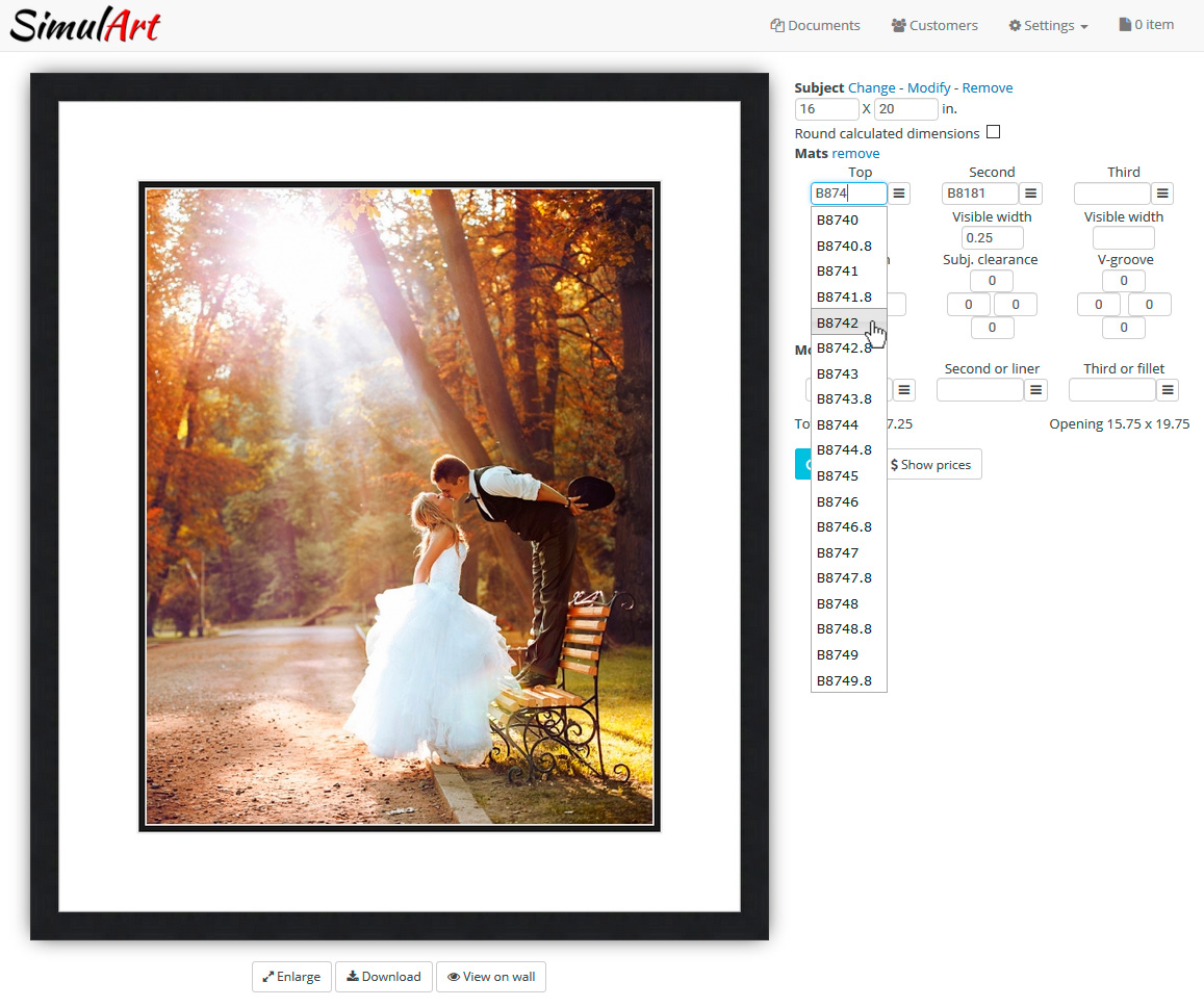 Picture Framing Software Screenshot