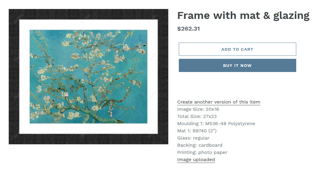 Picture Framing Software Screenshot